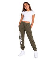 kuschelige NIKE Jordan Flight MPV Kinder Jogging-Hose mit Jordan-Logo Mädchen und Jungen Baumwoll-Jogger 95D229-E6F Grün