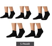 5 Paar PUMA Unisex Sneaker Baumwoll-Socken Baumwoll-Strümpfe mit flacher Naht 100003751 001 Schwarz