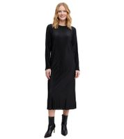 Robe midi intemporelle pour femme, robe fourreau à manches longues effet froissé, robe business 932812 Noir
