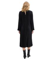 Robe midi intemporelle pour femme, robe fourreau à manches longues effet froissé, robe business 932812 Noir