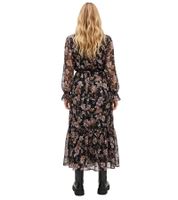 Flowing Women's Spring Dress, Maxi Dress with Floral Print, Summer Dress 912498 Black/Multicolor