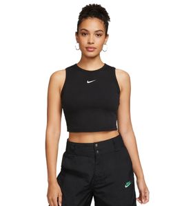Débardeur court Nike Sportswear Essentials pour femme avec logo Swoosh FB8279-0100 Noir