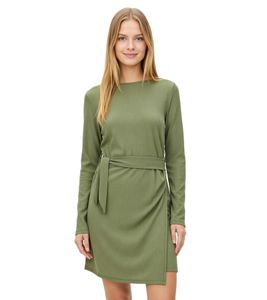 schlichtes Damen Mini-Kleid langärmliges Jersey-Crepe-Kleid Business-Kleid 923840 Grün