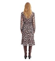 Summery Women's Mini Dress with Floral Pattern Chiffon Dress Plus Sizes 917915 Black/Multicolor