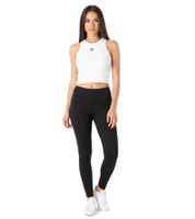 Camiseta sin mangas ligera de punto acanalado para mujer adidas, top corto, camiseta de algodón, camiseta deportiva IY9648 blanca