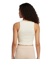 Débardeur court côtelé léger adidas Cloud pour femme, en coton, blanc, référence IY9648