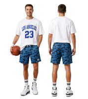 bequeme SCOTCH & SODA Herren Sport-Short Mesh-Bermuda kurze Fitness-Hose SSSP25M266619 012 Schwarz/Blau/Petrol