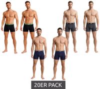 20er Sparpack Jeep Basic Boxer Herren Boxer-Shorts Baumwoll-Unterhose Unterwäsche I101545-001 Schwarz, Dunkelgrau oder Dunkelblau