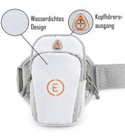 Echelon Lime Sportarmband-Tasche fürs Handy mit Kopfhöreröffnung Jogging-Armband Handy-Hülle 30cm Armumfang Weiß