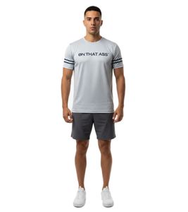 Modernes ON THAT ASS Matic Herren Sport T-Shirt Fitness Performance Shirt mit stylischem Design Grau