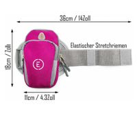 Echelon Lime Sportarmband-Tasche fürs Handy mit Kopfhöreröffnung Jogging-Armband Handy-Hülle 30cm Armumfang Pink