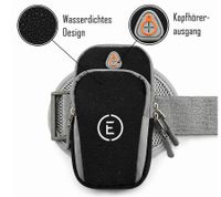 Echelon Lime Sportarmband-Tasche fürs Handy mit Kopfhöreröffnung Jogging-Armband Handy-Hülle 30cm Armumfang Schwarz