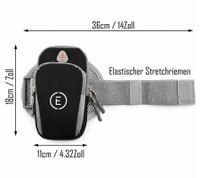 Echelon Lime Sportarmband-Tasche fürs Handy mit Kopfhöreröffnung Jogging-Armband Handy-Hülle 30cm Armumfang Schwarz