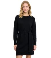 kuscheliges Damen Strick-Kleid langärmliges Mini-Kleid mit Gürtel 921406 Schwarz