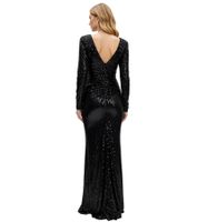 Sparkling Women's Evening Dress, Long-Sleeved Sequin Maxi Dress 950315 Black