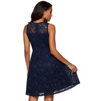 Feminine Women's Evening Dress with Beautiful Lace and Sequins Mini Dress 925997 Blue