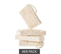 4er Pack Saugstarker Swuper Spülschwamm nachhaltiger Schwamm Putzmittel aus Luffa oder Baumwolle Beige/Weiß