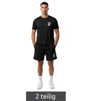 2-teiliges ON THAT ASS Reno Herren Sport-Set Performance Set Gym Outfit mit T-Shirt & Shorts Schwarz