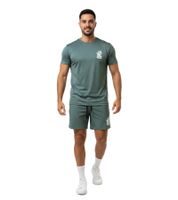 2-teiliges ON THAT ASS Reno Herren Sport-Set Trainings-Set Gym Outfit mit T-Shirt & Shorts Grün