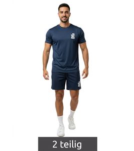 2-teiliges ON THAT ASS Reno Herren Sport-Set Performance Set Gym Outfit mit T-Shirt & Shorts Navy