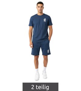 2-teiliges ON THAT ASS Brooklyn Herren Sport-Set Performance Set Gym Outfit mit T-Shirt & Shorts Navy