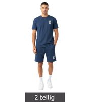 2-teiliges ON THAT ASS Brooklyn Herren Sport-Set Performance Set Gym Outfit mit T-Shirt & Shorts Navy