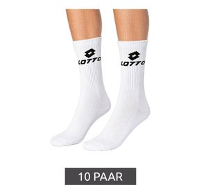 10 Pairs of LOTTO Sports Socks for Men and Women, Training Socks, Tennis Socks, Cotton Socks, White