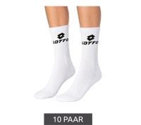 10 Pairs of LOTTO Sports Socks for Men and Women, Training Socks, Tennis Socks, Cotton Socks, White
