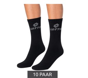 10 Pairs of LOTTO Sports Socks for Women and Men, Training Socks, Tennis Socks, Cotton Socks, Black