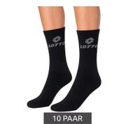 10 Pairs of LOTTO Sports Socks for Women and Men, Training Socks, Tennis Socks, Cotton Socks, Black