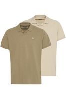 Lot de 2 polos classiques BLEND en coton pour homme (réf. 20718074) : blanc/bleu, beige/marron ou gris/noir