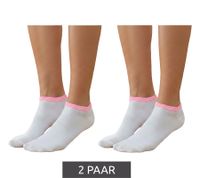 20 pares de calcetines deportivos para mujer, 90 deniers, opacos y cálidos, de algodón, blanco/rosa o blanco/lila
