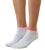 20 pares de calcetines deportivos para mujer, 90 deniers, opacos y cálidos, de algodón, blanco/rosa o blanco/lila
