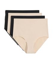 8-Pack Women's Comfortable High-Waisted Briefs Made of Smooth Microfiber, Sustainable High-Waisted Underwear 952192 Black/Beige