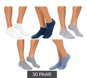 30 pares de calcetines unisex de algodón sostenibles, calcetines tobilleros, calcetines deportivos, calcetines de tobillo, calcetines de algodón, gris/blanco/gris claro/azul claro/azul