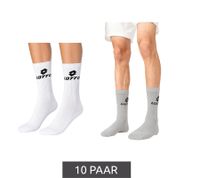 Lot de 10 paires de chaussettes de sport LOTTO pour homme et femme - Chaussettes d'entraînement, chaussettes de tennis, chaussettes en coton - Blanc, gris ou noir