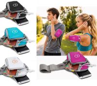 Fascia sportiva da braccio Echelon Lime per cellulari con apertura per auricolari, ideale per jogging e per proteggere il telefono, circonferenza del polso fino a 30 cm, disponibile nei colori rosa, blu, grigio o nero.