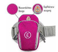 Fascia sportiva da braccio Echelon Lime per cellulari con apertura per auricolari, ideale per jogging e per proteggere il telefono, circonferenza del polso fino a 30 cm, disponibile nei colori rosa, blu, grigio o nero.