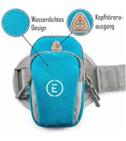 Fascia sportiva da braccio Echelon Lime per cellulari con apertura per auricolari, ideale per jogging e per proteggere il telefono, circonferenza del polso fino a 30 cm, disponibile nei colori rosa, blu, grigio o nero.