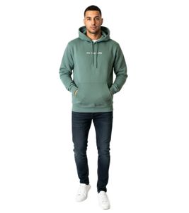 ON THAT ASS Xavier Herren Hoody Kapuzen-Pullover Baumwoll-Sweater mit Kängurutasche Fleece gefüttert Hoodie Grün