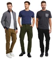 Pantalones cargo clásicos para hombre FQ1924 FQHarris con botón y cremallera - Pantalones casuales 21900476-ME en marrón, verde o negro