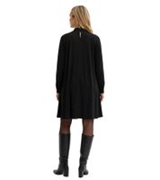 Vestido femenino de mezcla de viscosa, minivestido con bolsillos laterales de parche, vestido de noche 955000 Negro