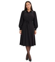 Robe midi féminine pour femme avec application de perles, robe de soirée noire 929373