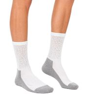 Lot de 3 paires de chaussettes SOCKSWEAR confortables et respirantes pour diabétiques (femmes et hommes), en coton avec bord-côtes confort, blanches, noires ou blanches/grises.