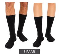 Lot de 3 paires de chaussettes SOCKSWEAR confortables et respirantes pour diabétiques (femmes et hommes), en coton avec bord-côtes confort, blanches, noires ou blanches/grises.