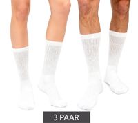 Lot de 3 paires de chaussettes SOCKSWEAR confortables et respirantes pour diabétiques (femmes et hommes), en coton avec bord-côtes confort, blanches, noires ou blanches/grises.