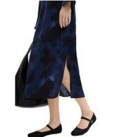 Abito midi da donna in raso con stampa astratta - Abito da sera 941633 Blu/Nero