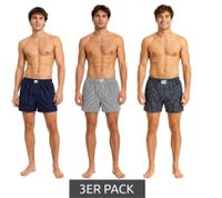 klassisches 3er Pack TRUE style Herren Boxershorts nachhaltige Baumwoll-Shorts 8975684 Dunkelblau/Blau-kariert/Blau-Weiß-gestreift