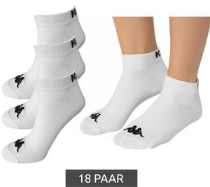 18 paia di calzini sportivi Kappa, calzini da ginnastica, calzini in cotone con logo 3112YCW A00 bianchi