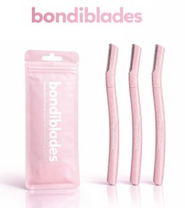 Lot de 30 rasoirs Bondiblades pour femme, rasoirs de dermaplaning pour éliminer le duvet, rasoirs visage durables, rose